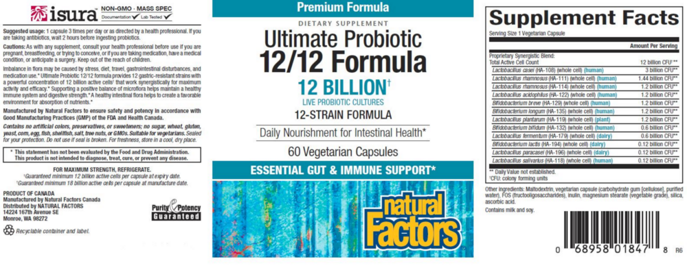 Product image for Ultimate Probiotic 12/12 Form.
