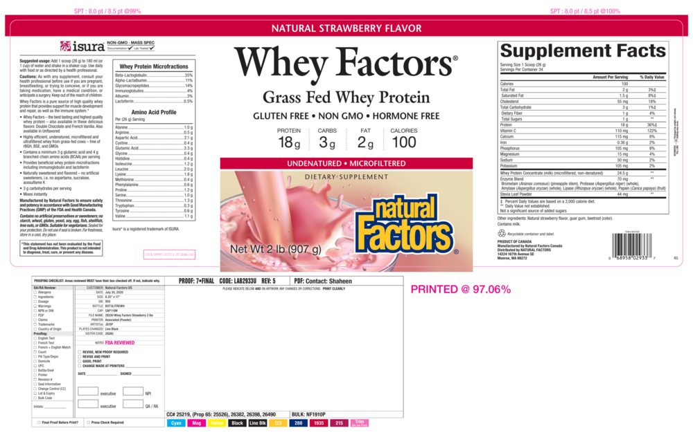 Product image for Whey Factors Powder Mix Strawberry.