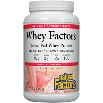 Whey Factors Powder Mix Strawberry 907 Grams