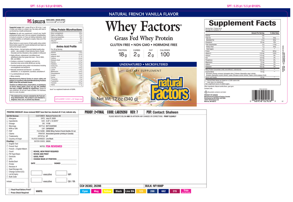 Product image for Whey Factors Protein Powder - French Vanilla.