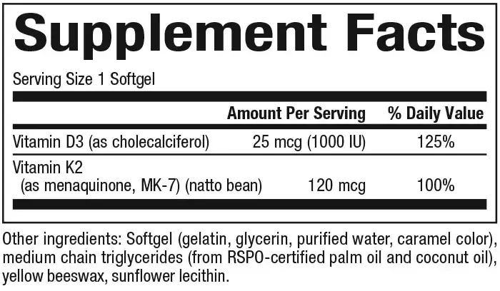 Product image for Vitamin D3 &amp; K2.