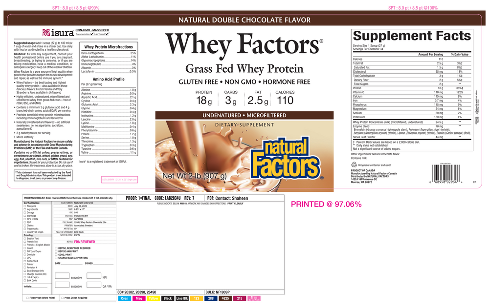 Product image for Whey Factors Protein Powder Mix - Double Chocolate.