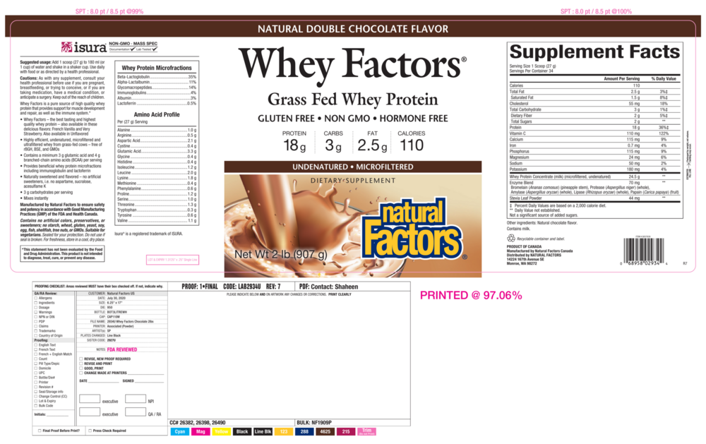 Product image for Whey Factors Protein Powder Mix - Double Chocolate.