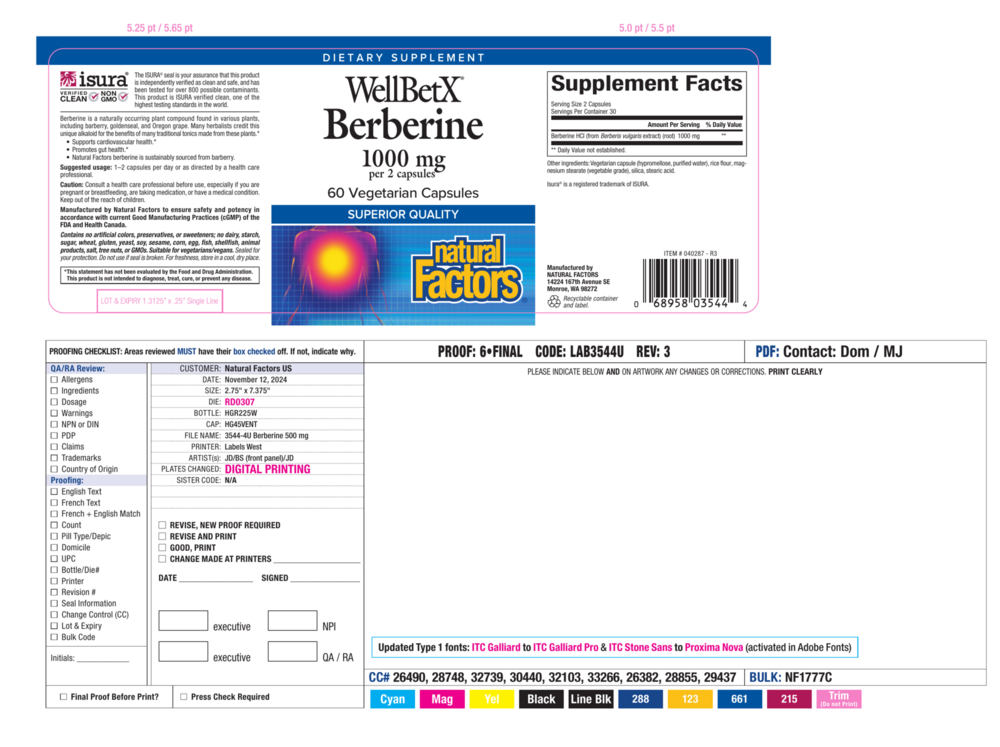 Product image for WellBetX® Berberine 1000 mg.