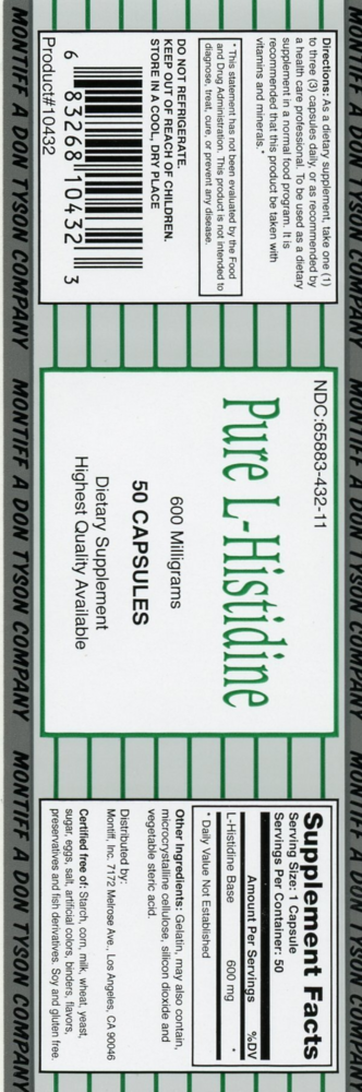 Product image for Pure L-Histidine 600mg.