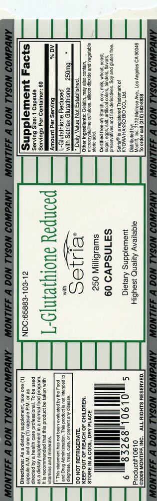 Product image for L-Glutathione Reduced 250mg.