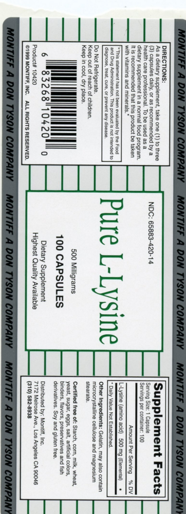 Product image for Pure L-Lysine 500mg.