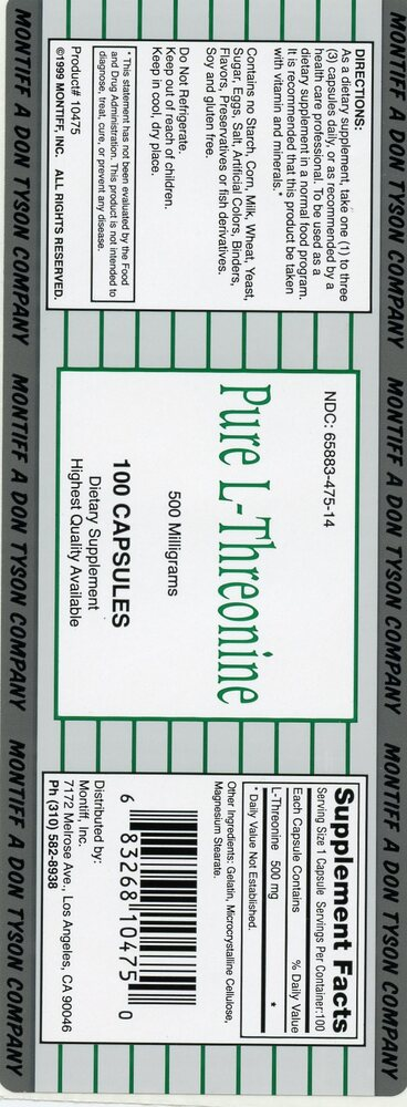 Product image for Pure L-Threonine 500mg.