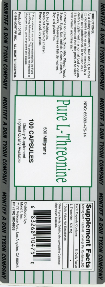 Product image for Pure L-Threonine 500mg.