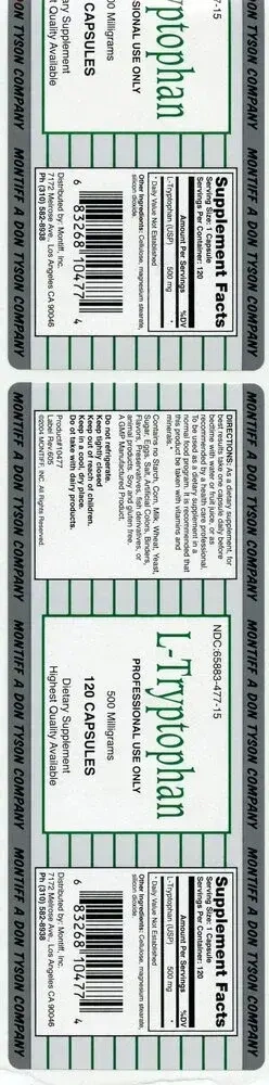 Product image for L-Tryptophan 500mg.