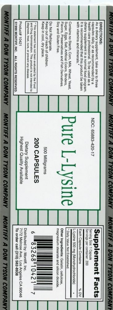 Product image for Pure L-Lysine 500mg.
