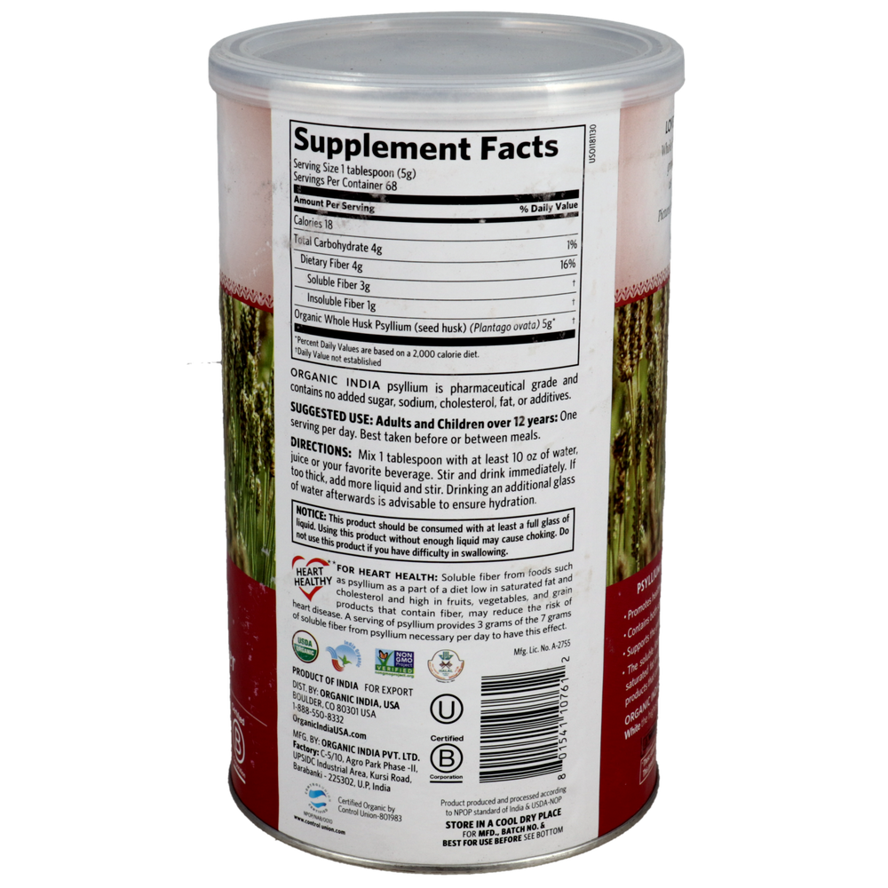 Product image for Organic Whole Husk Psyllium.