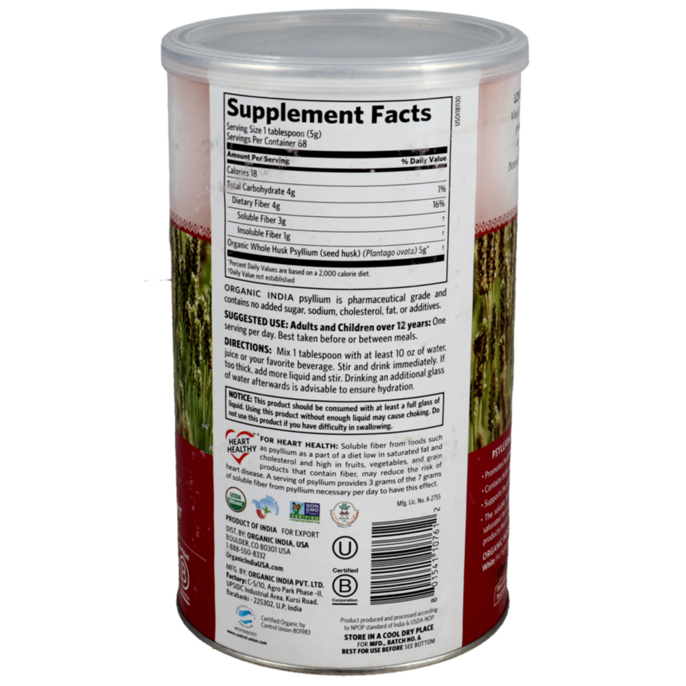 Product image for Organic Whole Husk Psyllium.