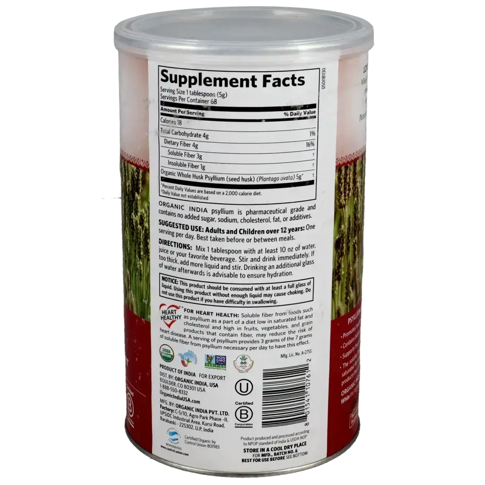 Product image for Organic Whole Husk Psyllium.