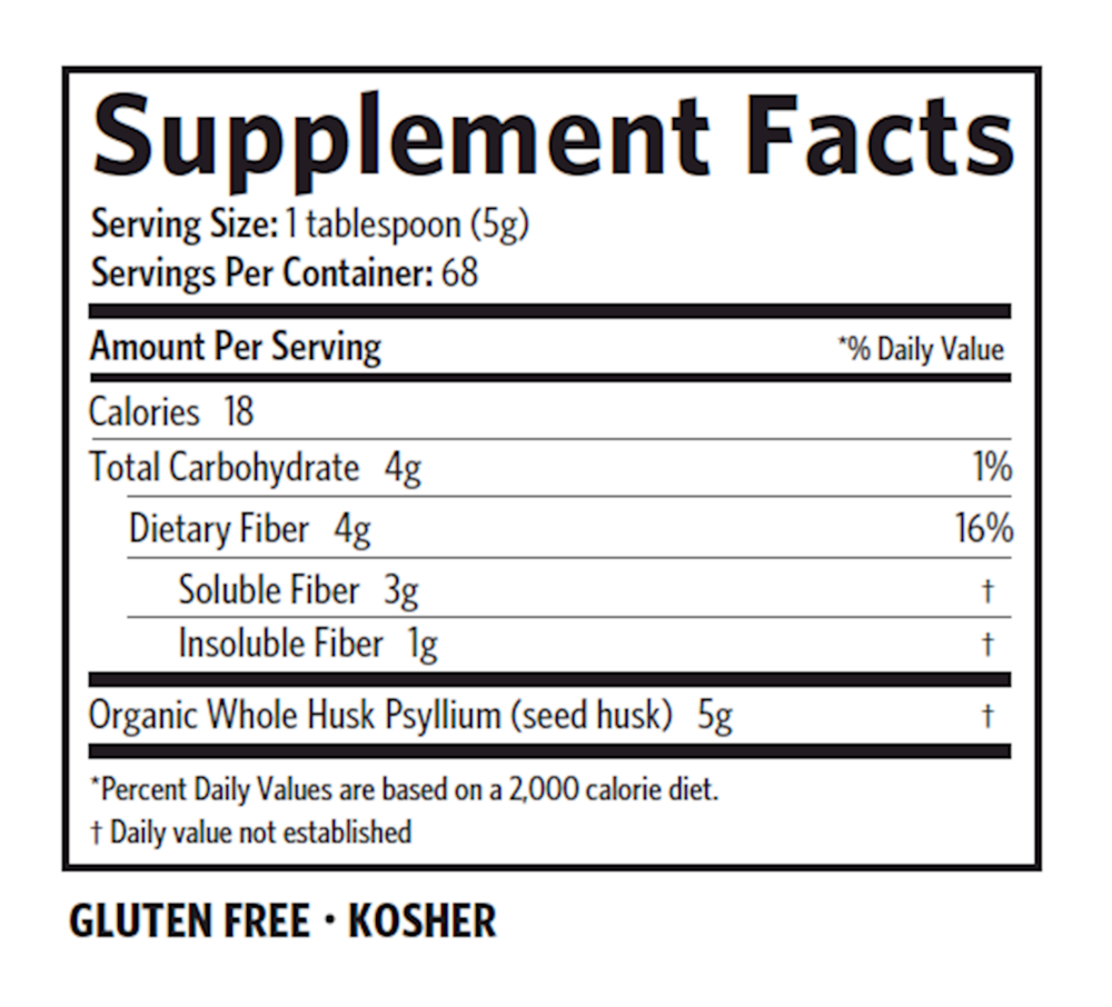 Product image for Organic Whole Husk Psyllium.