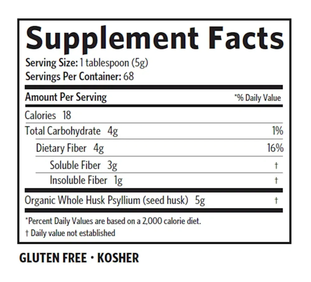 Product image for Organic Whole Husk Psyllium.