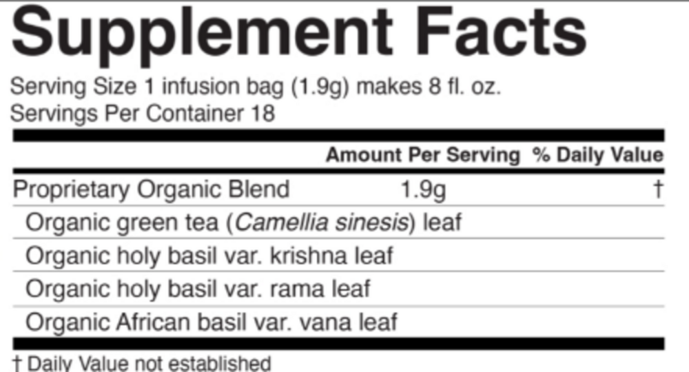 Product image for Tulsi Tea Green Tea.