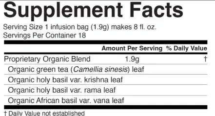Product image for Tulsi Tea Green Tea.