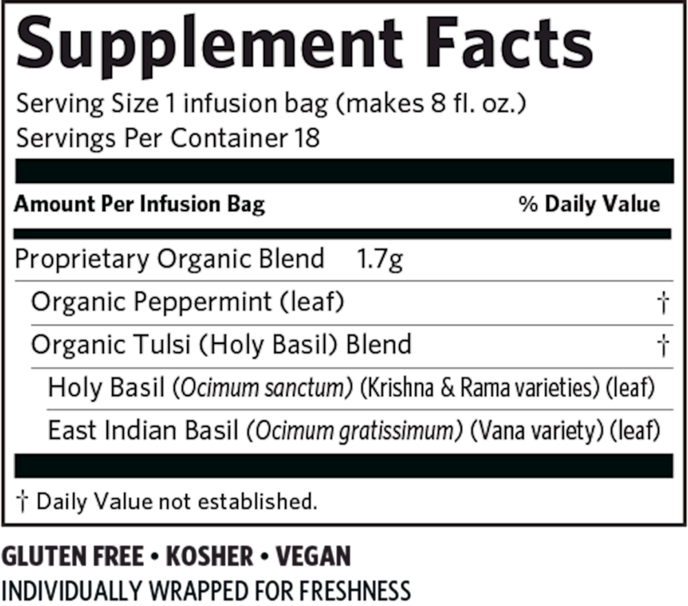 Product image for Tulsi Tea Peppermint.