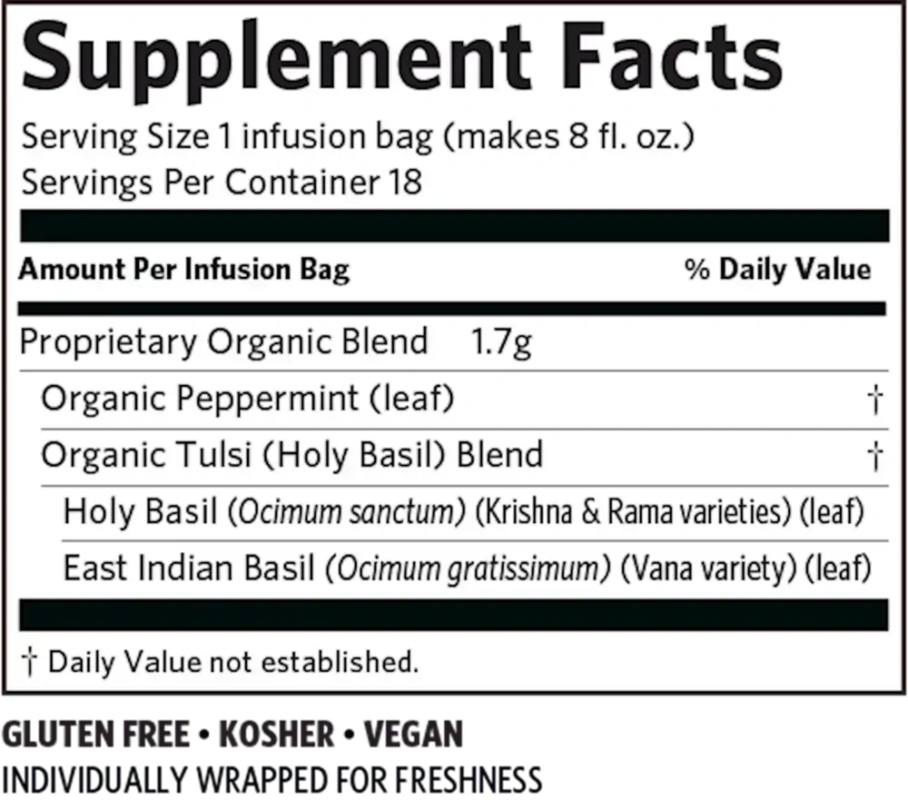 Product image for Tulsi Tea Peppermint.