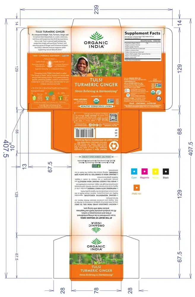 Product image for Tulsi Tea Turmeric Ginger.