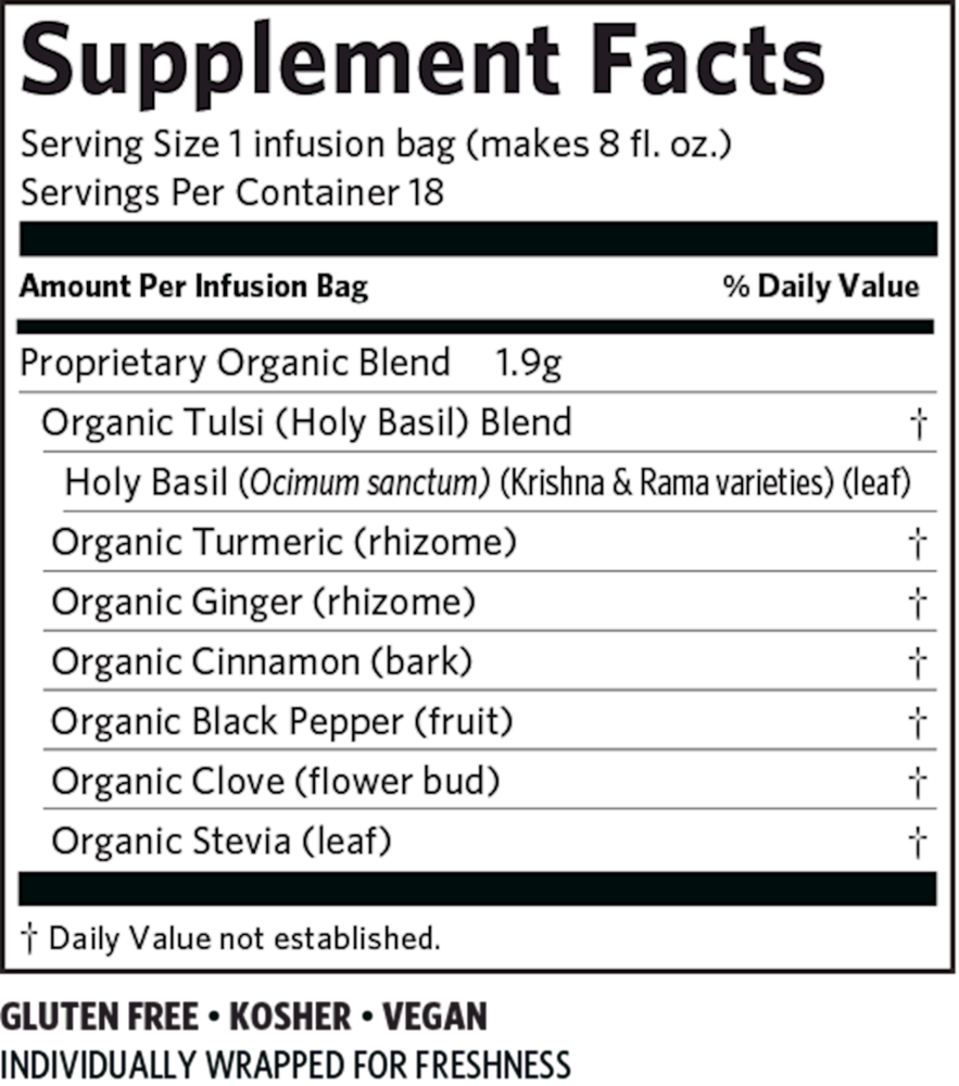 Product image for Tulsi Tea Turmeric Ginger.