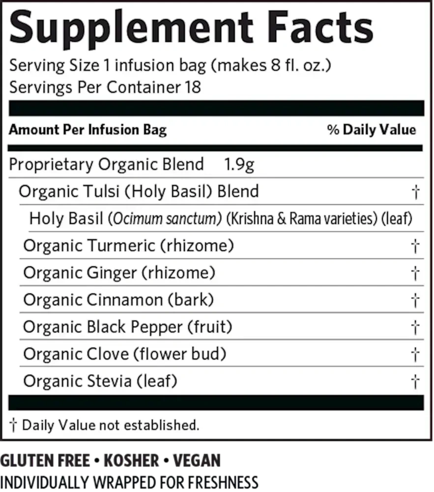 Product image for Tulsi Tea Turmeric Ginger.