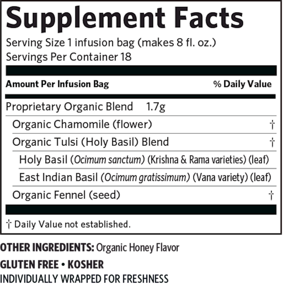 Product image for Tulsi Tea Honey Chamomile.