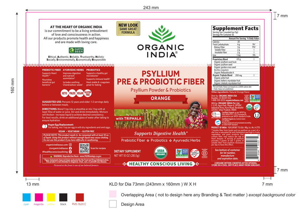 Product image for Psyllium Pre &amp; Probiotic Fiber Orange.