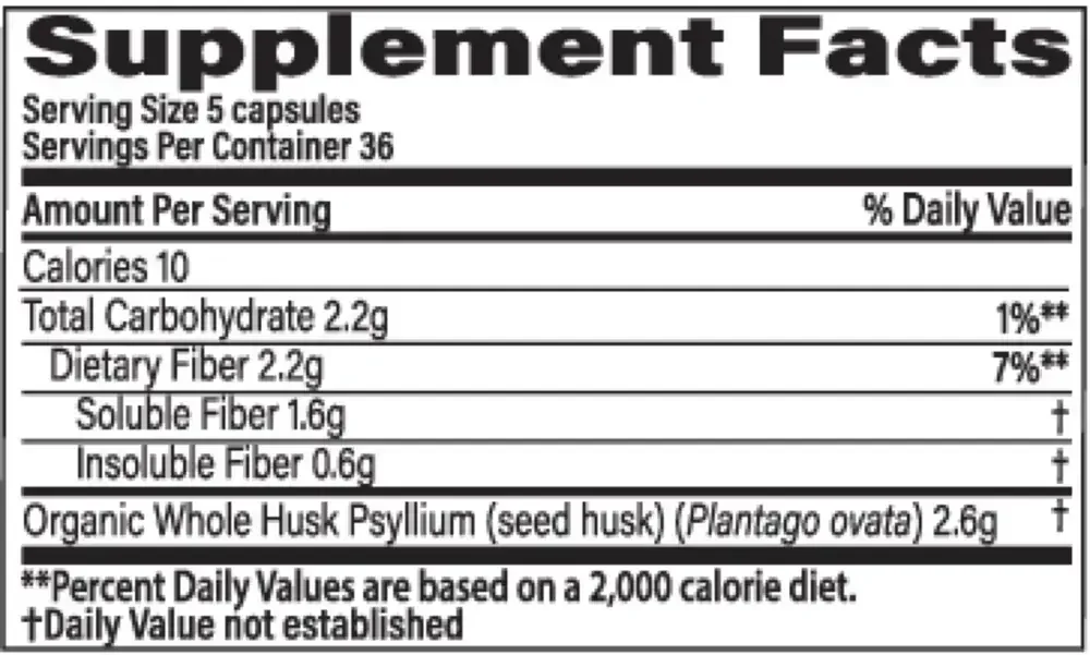 Product image for Organic Psyllium Fiber.