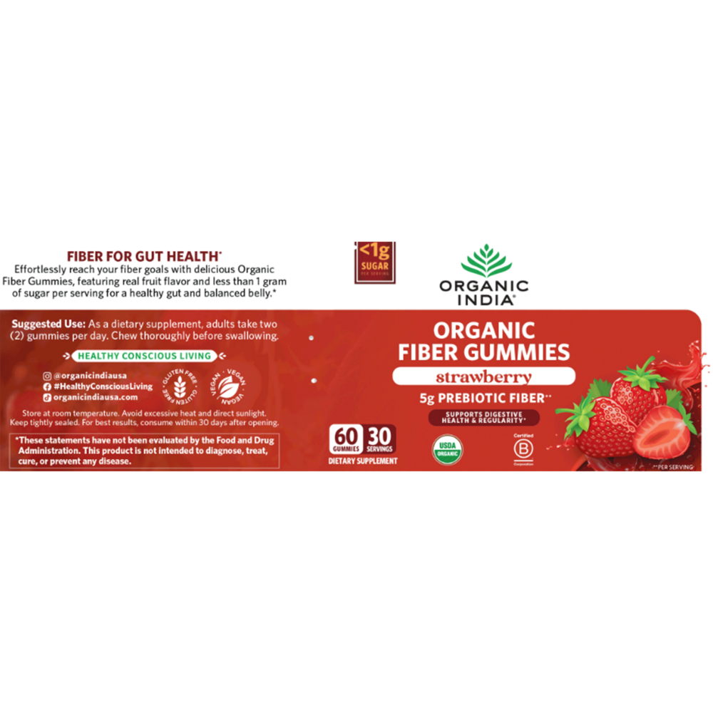 Product image for Organic Fiber Gummies, Strawberry.