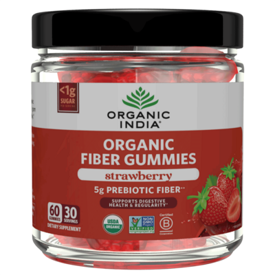 Organic Fiber Gummies, Strawberry 60 gummies
