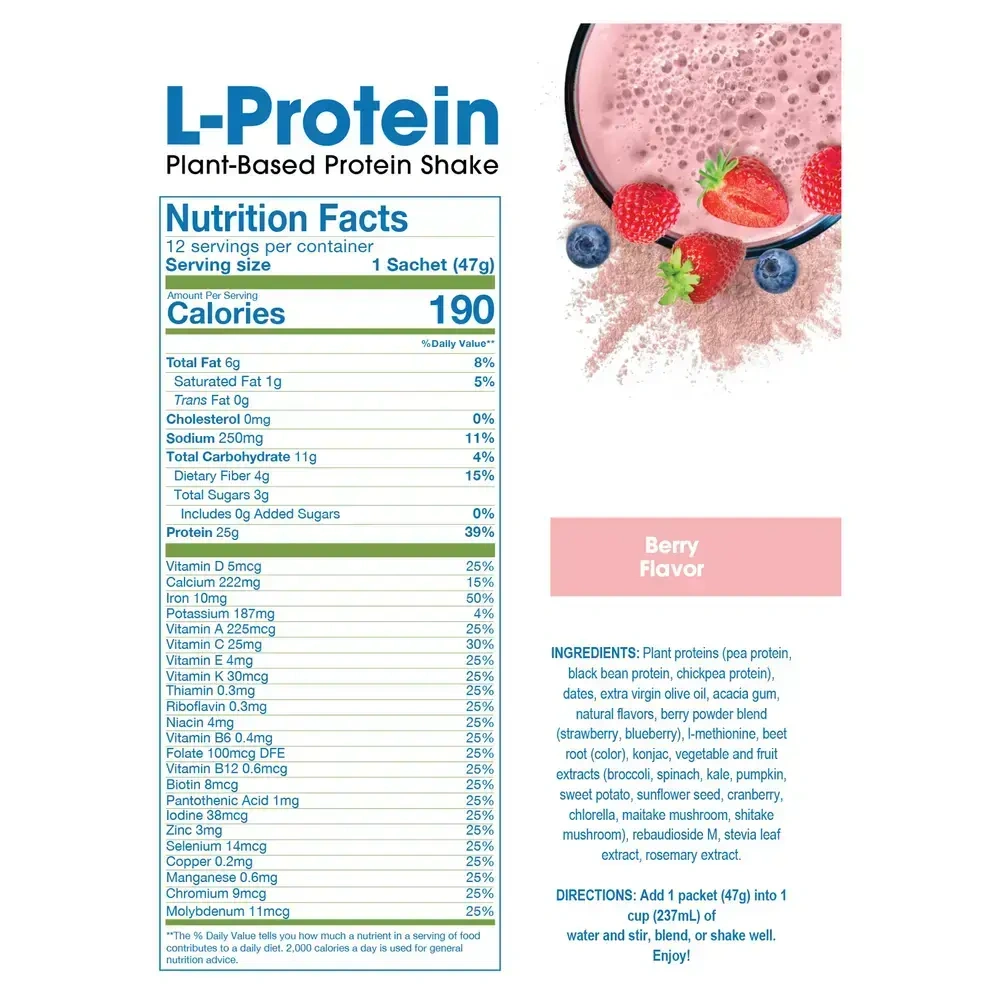 Product image for L-Protein Shake - Berry.