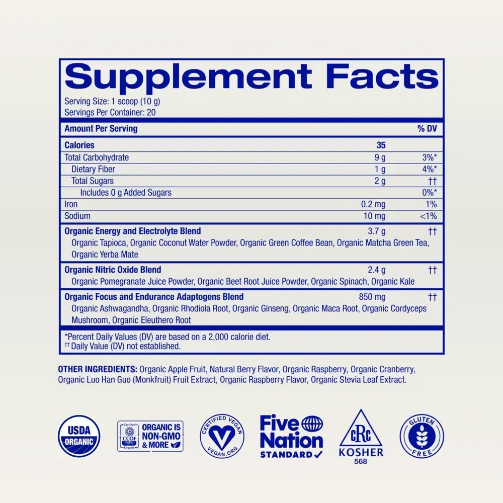 Product image for Renewable Energy: Pre-Workout Powder - Beet &amp; Pomegranate.