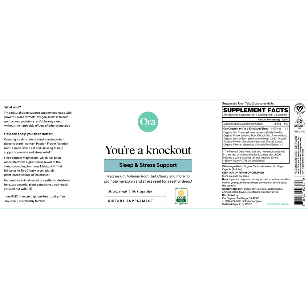 Product image for You're A Knockout: Sleep &amp; Stress Support Capsules.