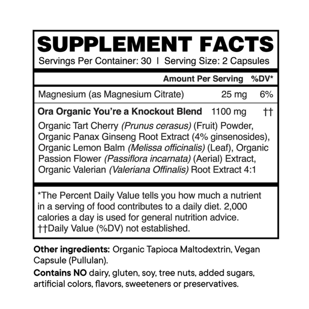 Product image for You're A Knockout: Sleep &amp; Stress Support Capsules.