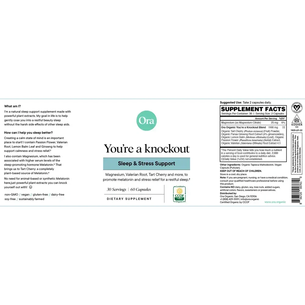 Product image for You're A Knockout: Sleep &amp; Stress Support Capsules.