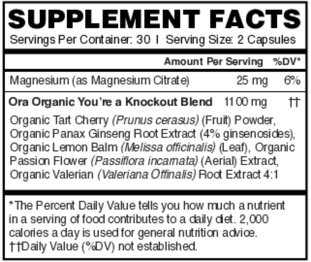 Product image for You're A Knockout: Sleep &amp; Stress Support Capsules.