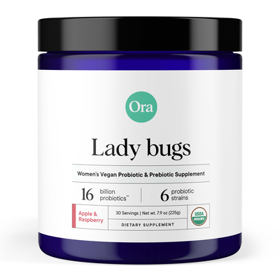 Lady Bugs: Women's Probiotic Powder - Apple Raspberry 225 Grams