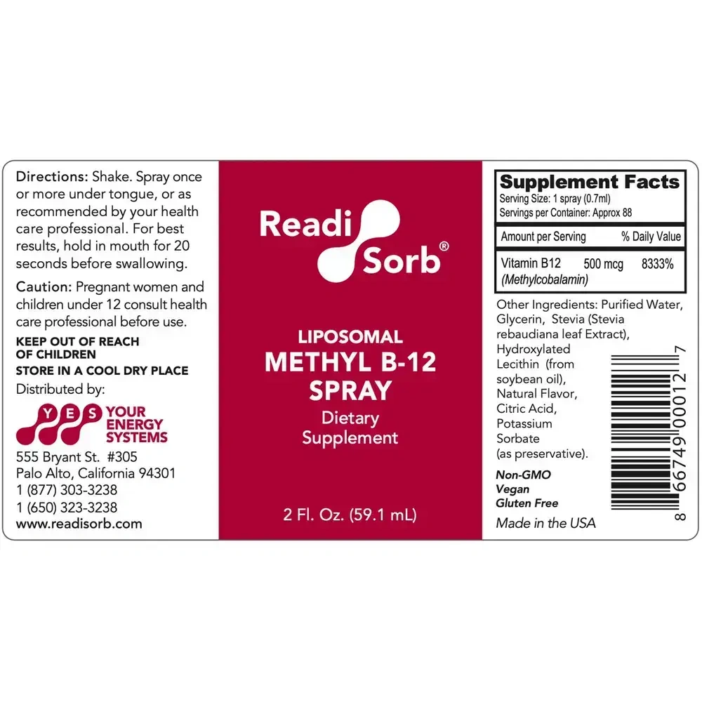 Product image for Liposomal Methyl B-12 Spray.