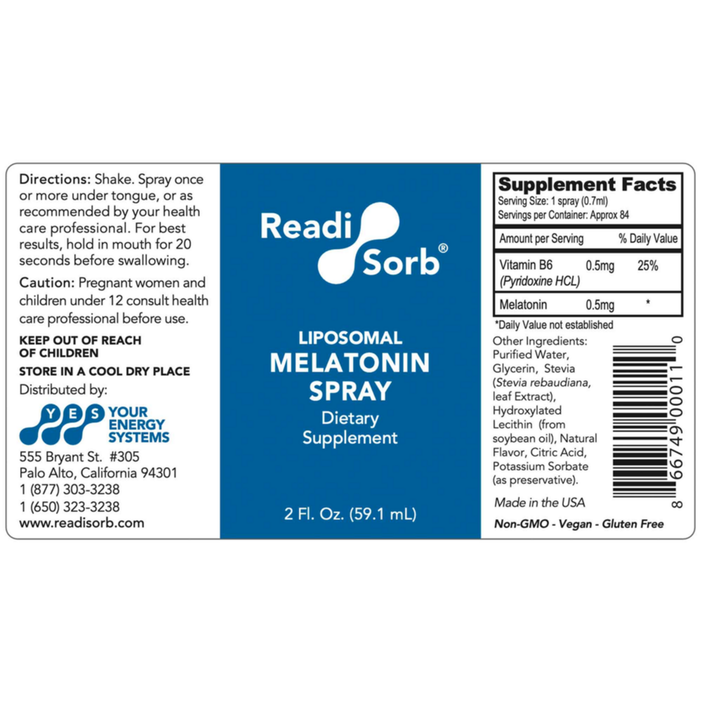 Product image for Liposomal Melatonin Spray.
