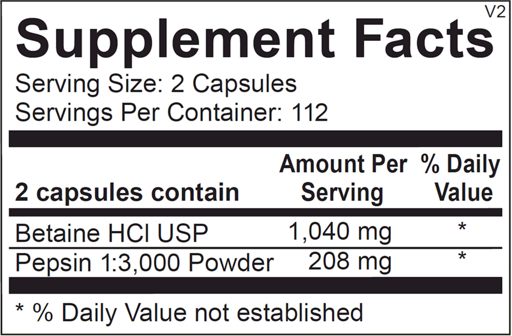 Product image for Betaine &amp; Pepsin.