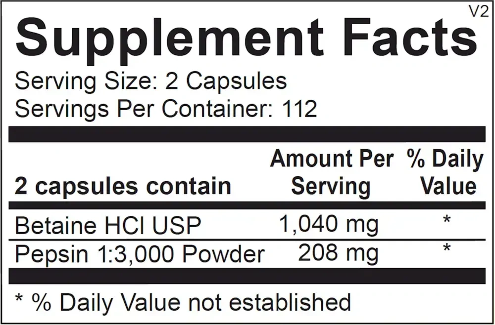 Product image for Betaine &amp; Pepsin.