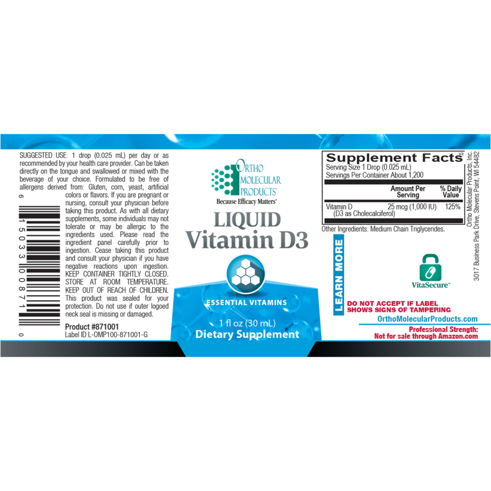Product image for Liquid Vitamin D3.