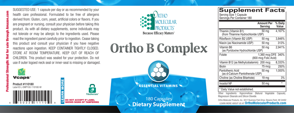Product image for Ortho B Complex.