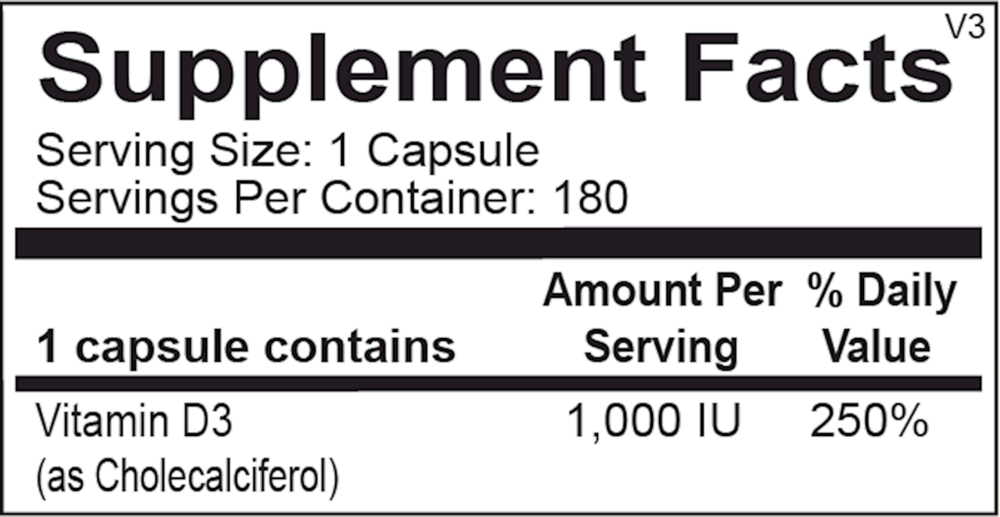 Product image for Vitamin D 1,000 IU.