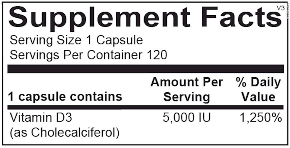 Product image for Vitamin D 5,000IU.