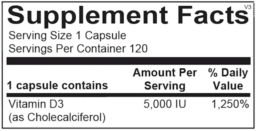 Product image for Vitamin D 5,000IU.