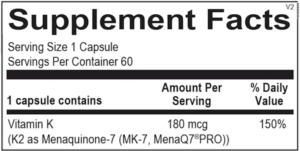 Product image for Vitamin K2 180mcg.