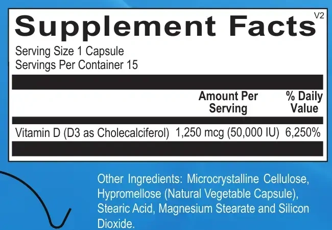 Product image for Vitamin D3 50,000 IU Blister Packs.